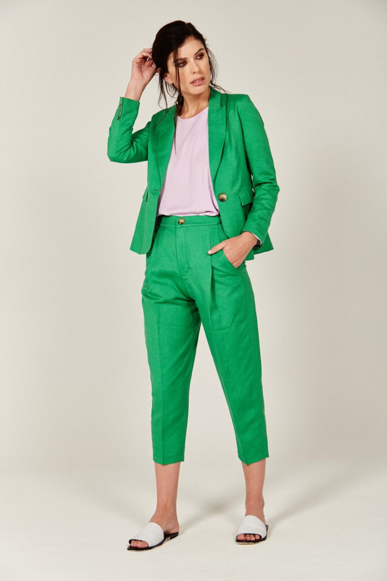 outfit blazer menta