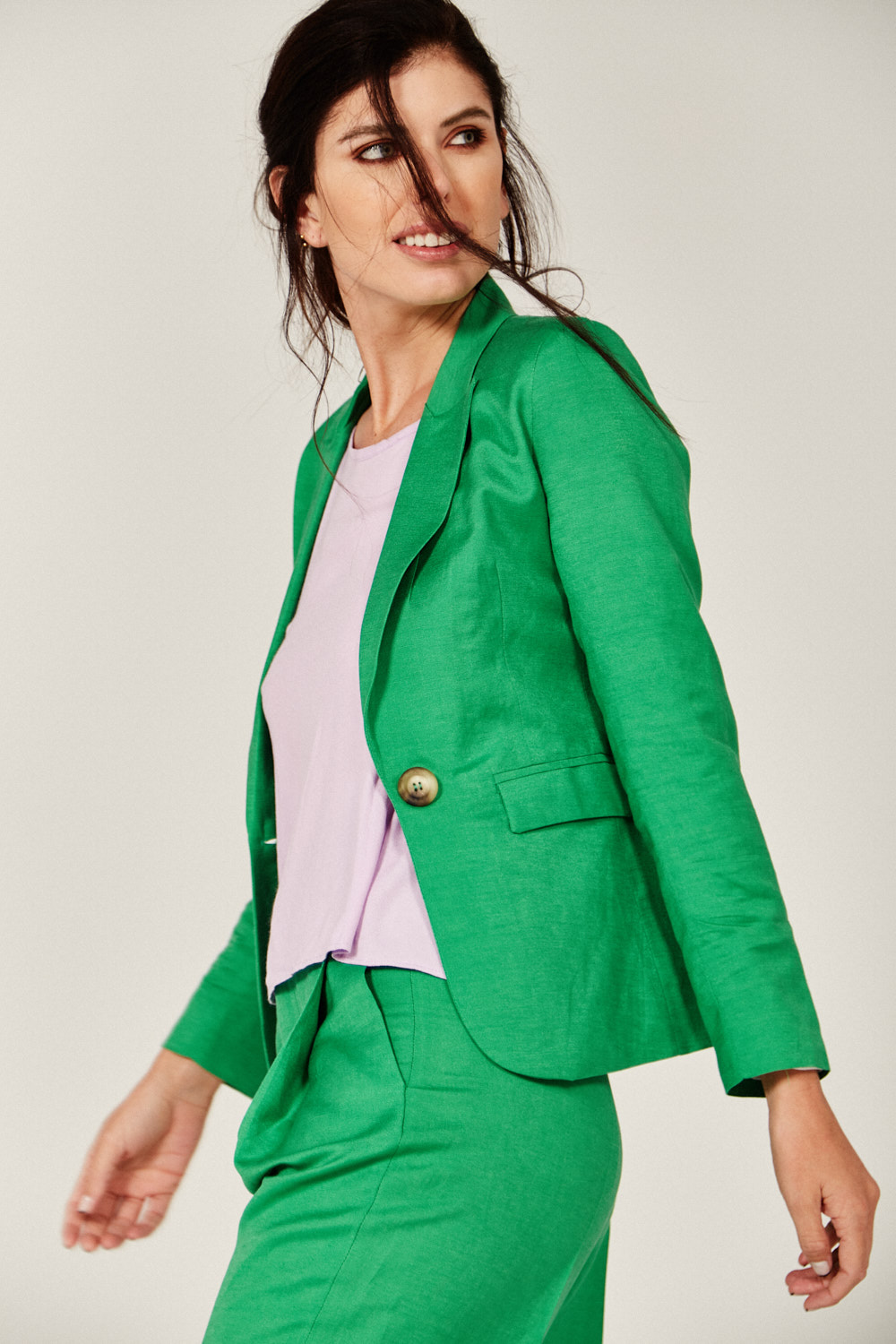 outfit blazer menta
